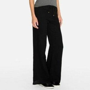 Calme by Johnny Was Wide Leg Pull On Pants Size L Black NWT